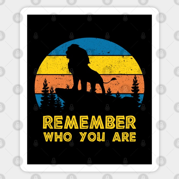 Remember Who You Are Lion Retro Magnet by Symmetry Stunning Portrait